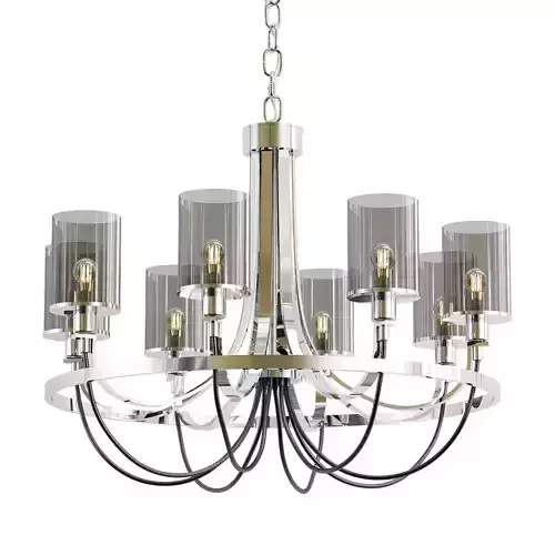 ombra-a2995lm-8cc modern chandelier with chrome finish and glass shades