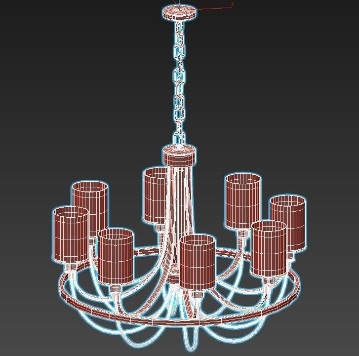 ombra-a2995lm-8cc modern chandelier with chrome finish and gl... 3D model_2