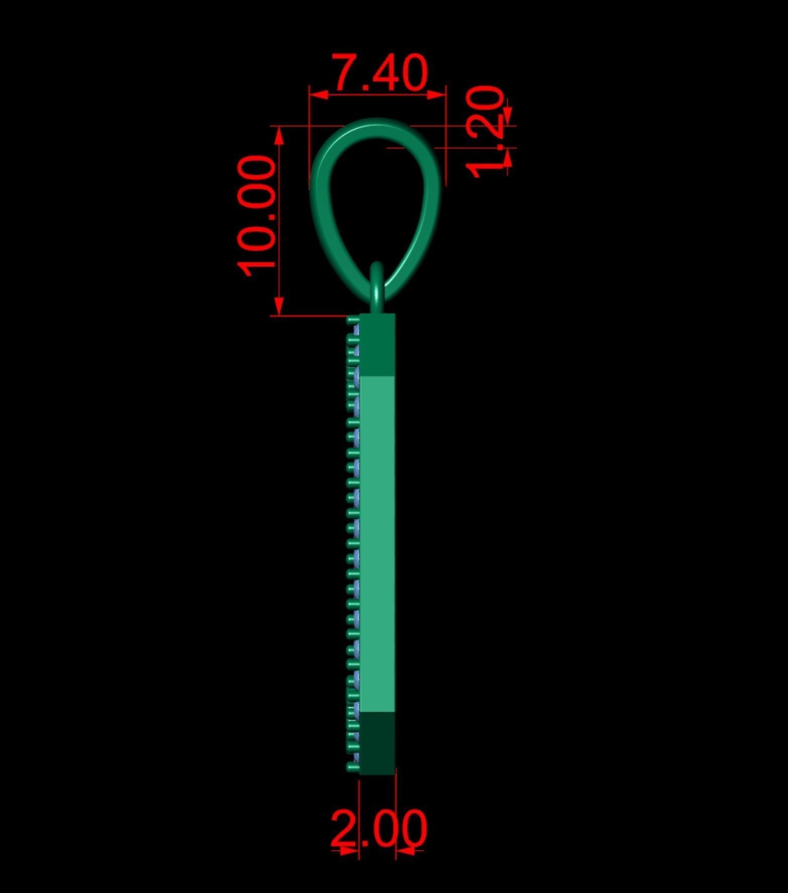 Number 0 Font Diamond Pendant  3D print model_6