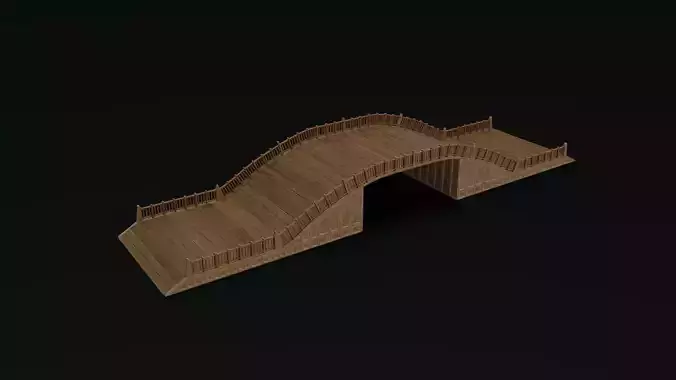 Old Wooden Bridge 3D model
