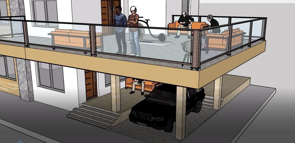 REVIT AND SKETCHUP DOUBLE STOREY HOUSE 3D model_12
