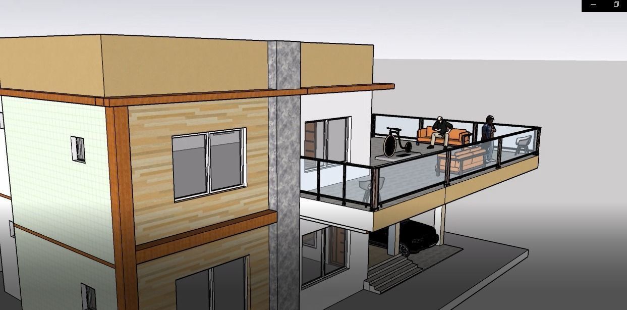 REVIT AND SKETCHUP DOUBLE STOREY HOUSE 3D model_13