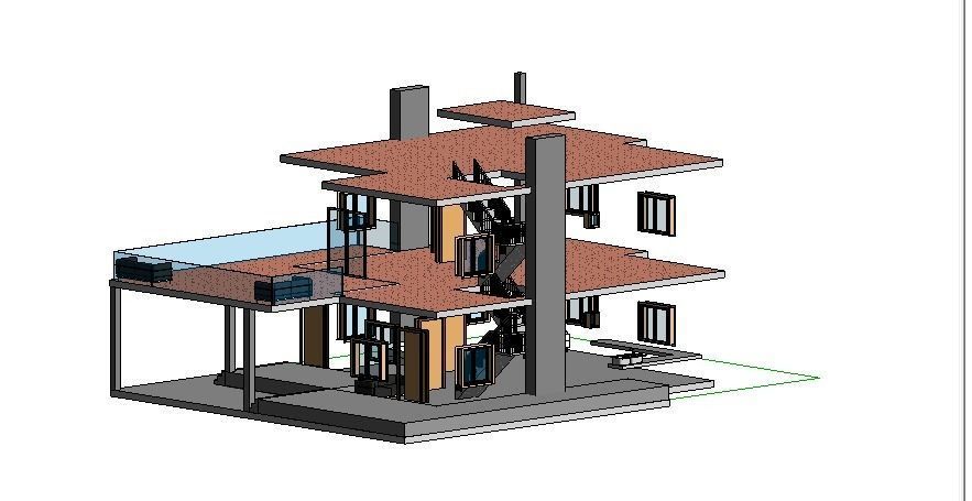 REVIT AND SKETCHUP DOUBLE STOREY HOUSE 3D model_11