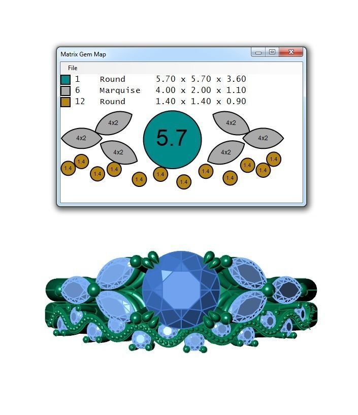 Ring173 engagement ring set gold 3D print model_6