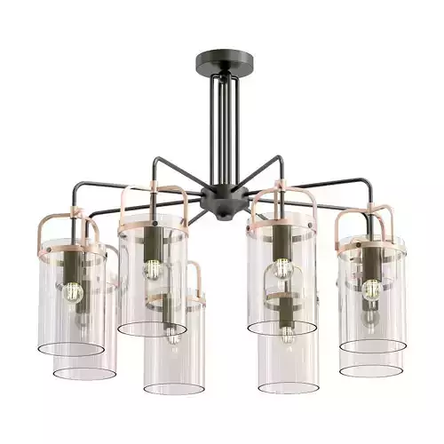 rivoli-annegret-4082-308-b0051273 six light chandelier with clear glass cylinders