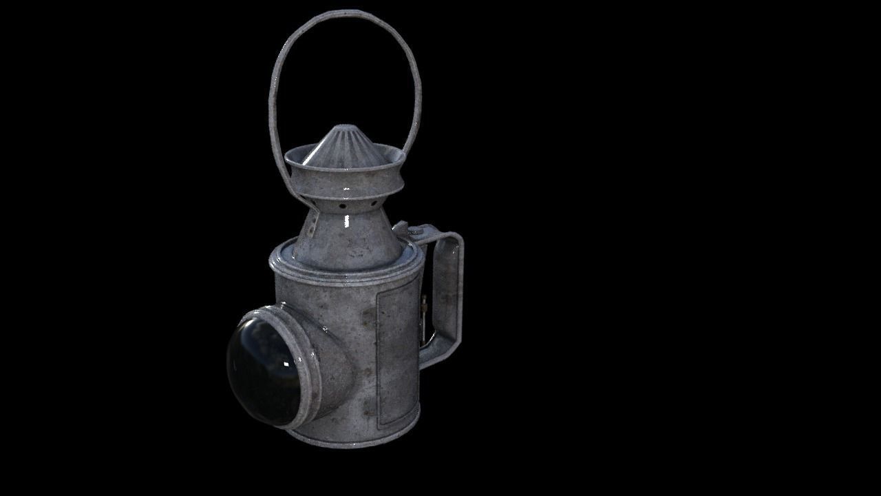 Railroad Oil Lamp fp Low-poly 3D model_2