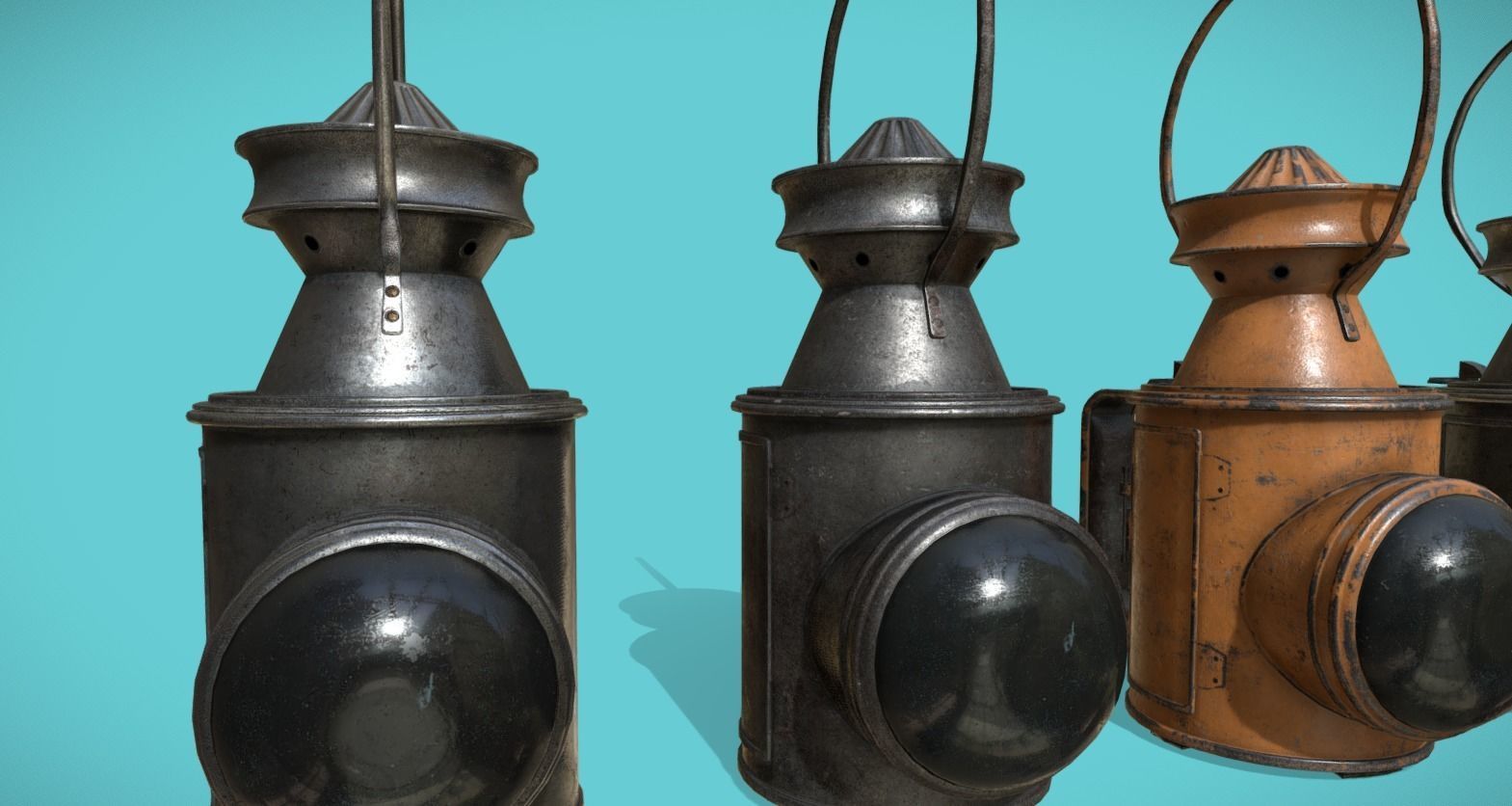 Railroad Oil Lamp fp Low-poly 3D model_3