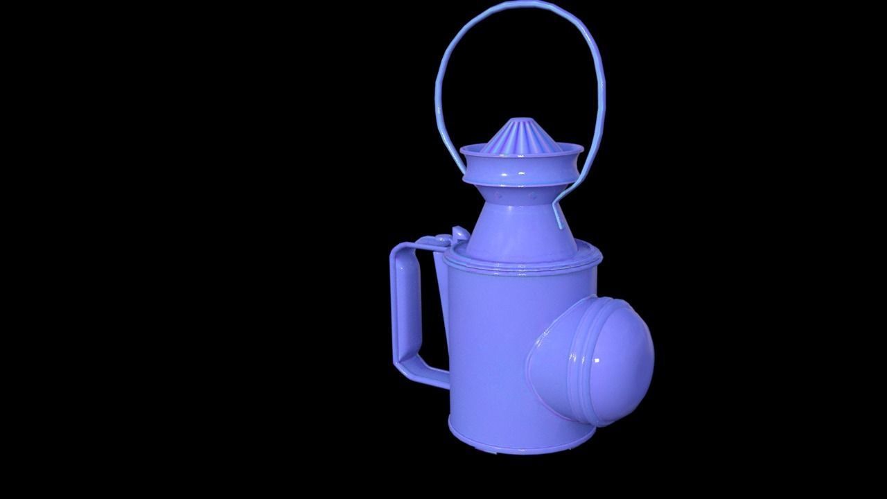 Railroad Oil Lamp fp Low-poly 3D model_1