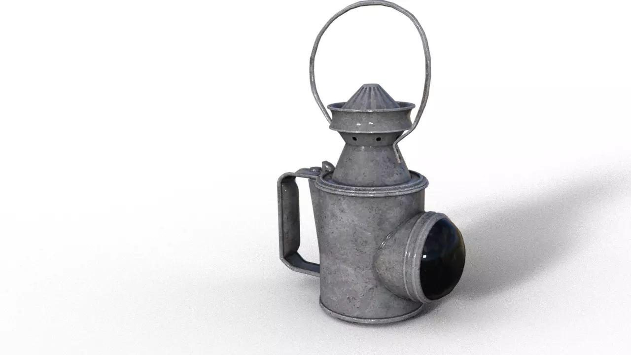 Railroad Oil Lamp fp Low-poly 3D model_0