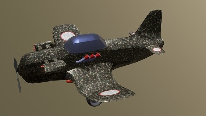 Low Poly War Plane Free low-poly 3D model