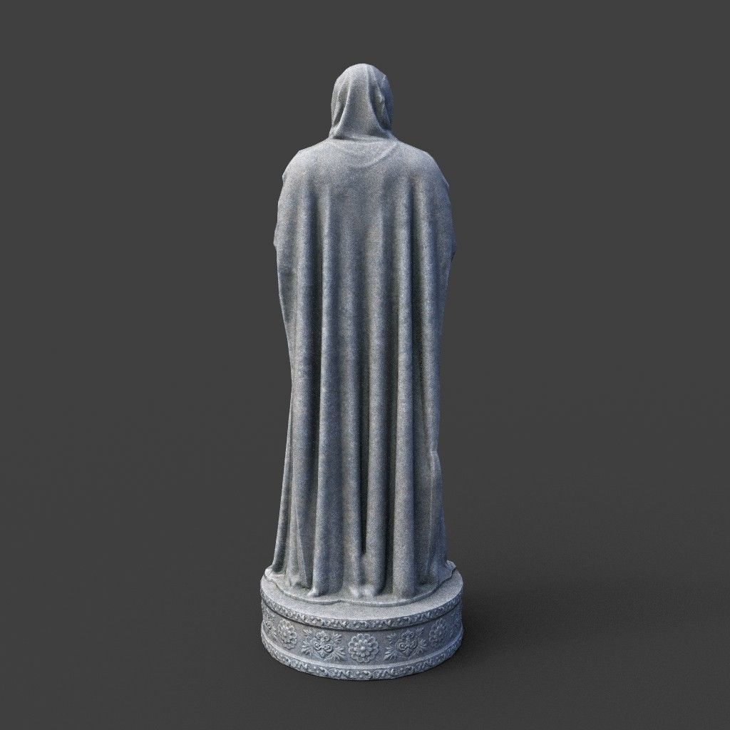 Low poly Warrior Statue 220519 Low-poly 3D model_9