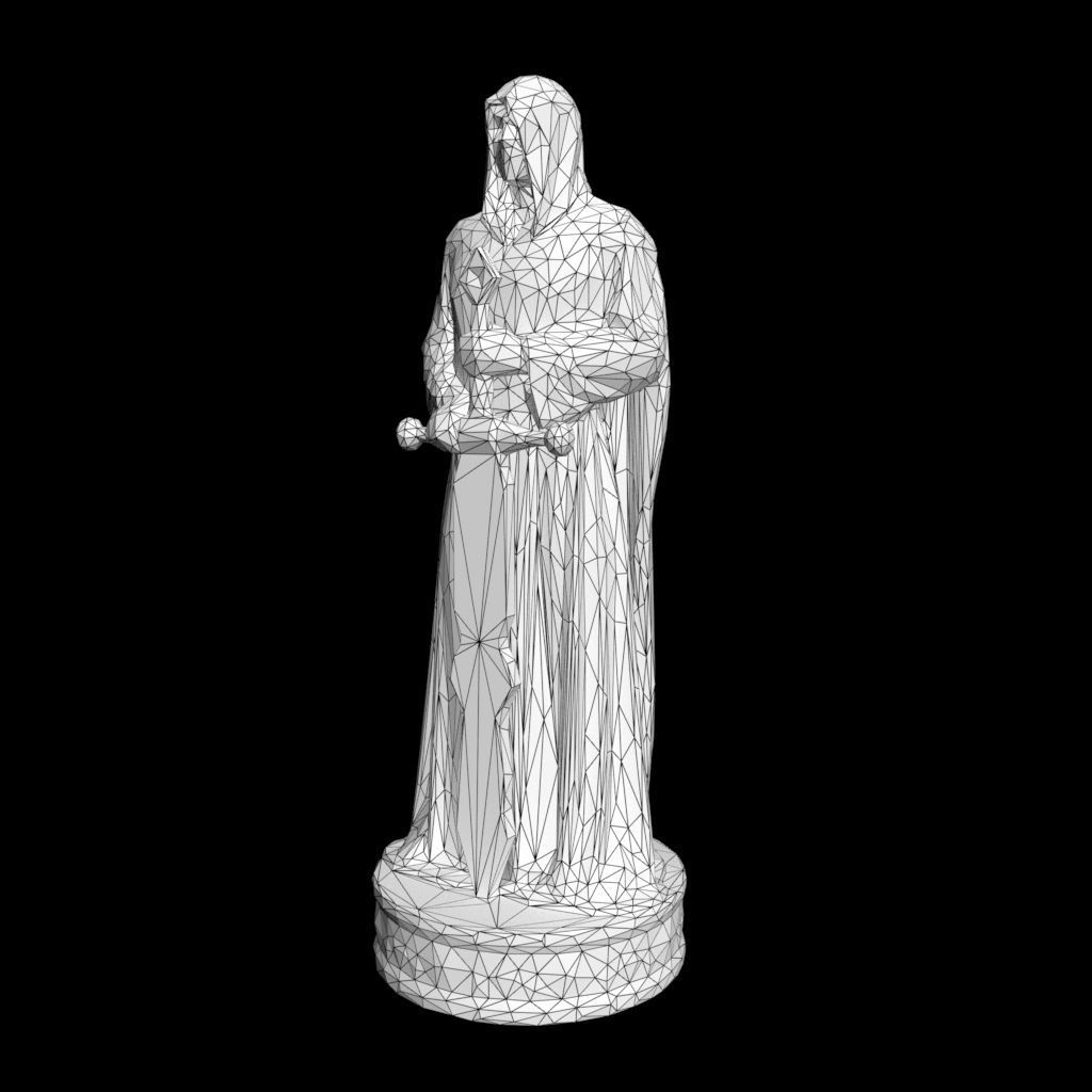 Low poly Warrior Statue 220519 Low-poly 3D model_19