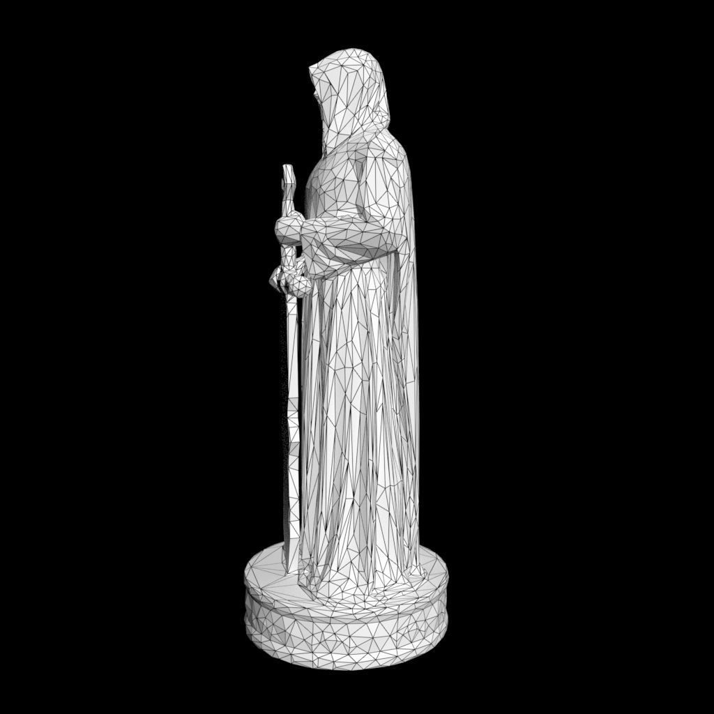 Low poly Warrior Statue 220519 Low-poly 3D model_20