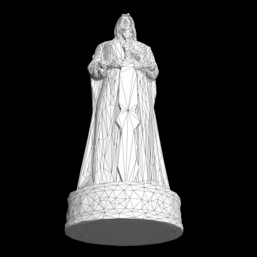 Low poly Warrior Statue 220519 Low-poly 3D model_27