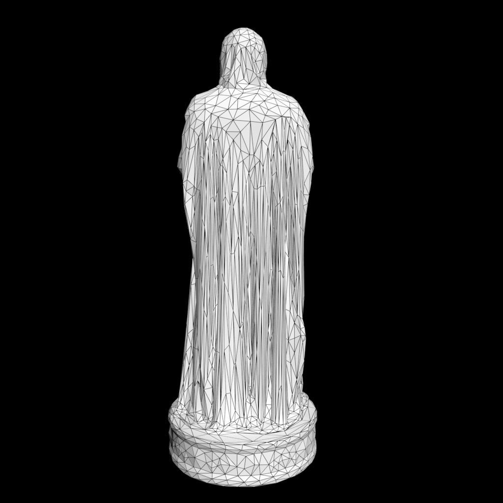 Low poly Warrior Statue 220519 Low-poly 3D model_22