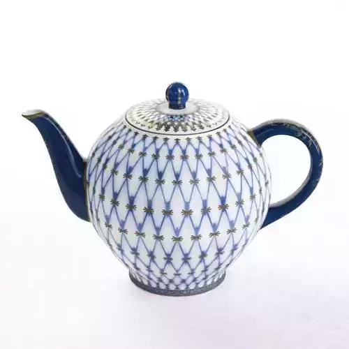 Blue And White Porcelain Tea Kettle 3D model