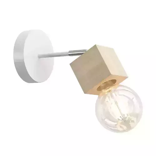 alisha-tl1197b-01wh wooden wall lamp with light bulb