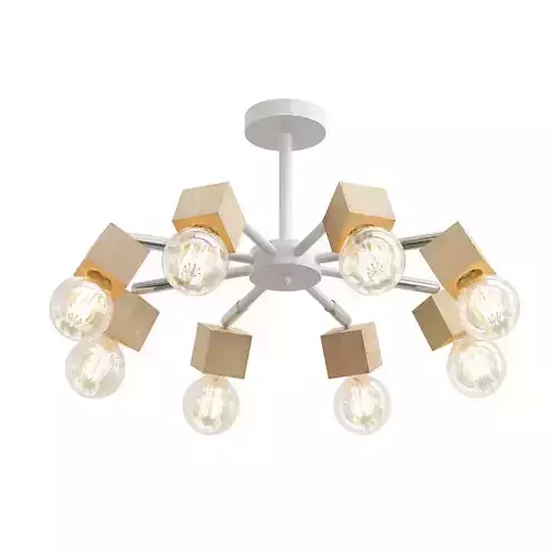alisha-tl1197x-08ab modern ceiling light with bulbs and wooden cubes