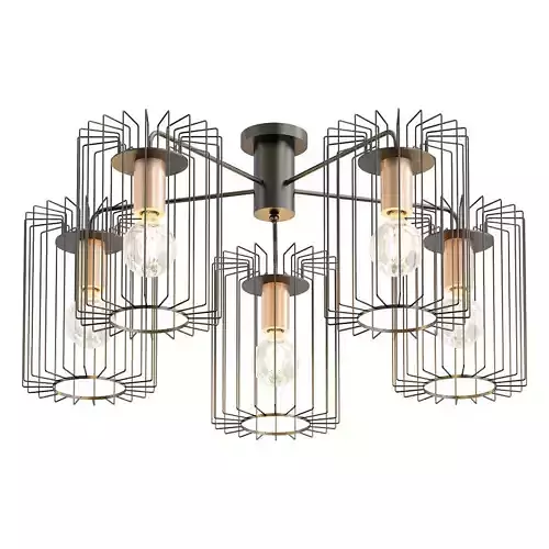 rivoli-elke-5077-305-b0051241 six light caged ceiling fixture