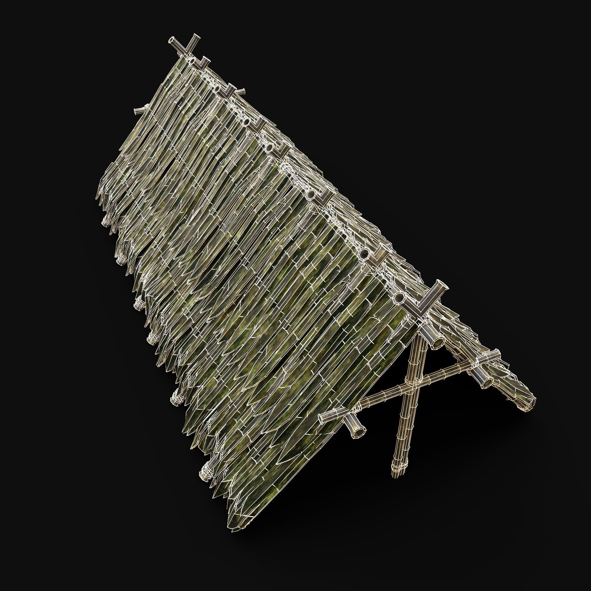 BAMBOO HOUSE SHELTER JUNGLE HUT CASTAWAY SURVIVAL BUILDER AAA 3D Model Collection_79