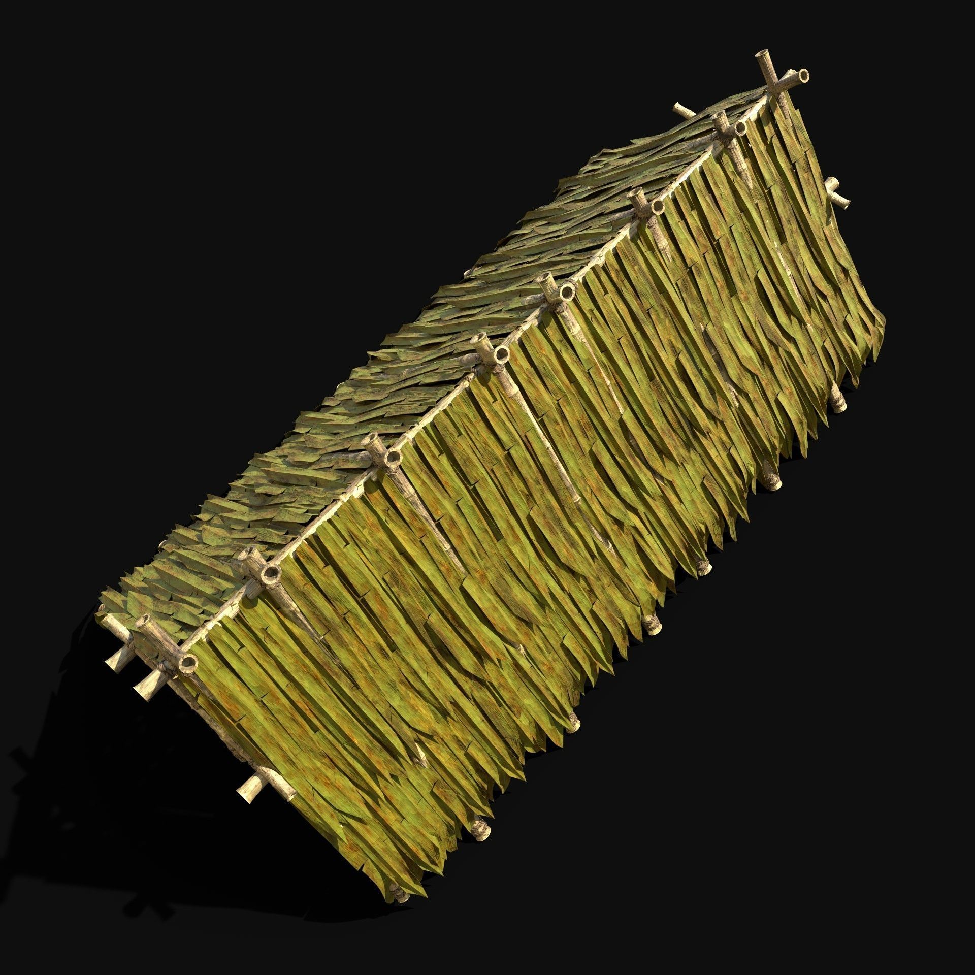 BAMBOO HOUSE SHELTER JUNGLE HUT CASTAWAY SURVIVAL BUILDER AAA 3D Model Collection_77