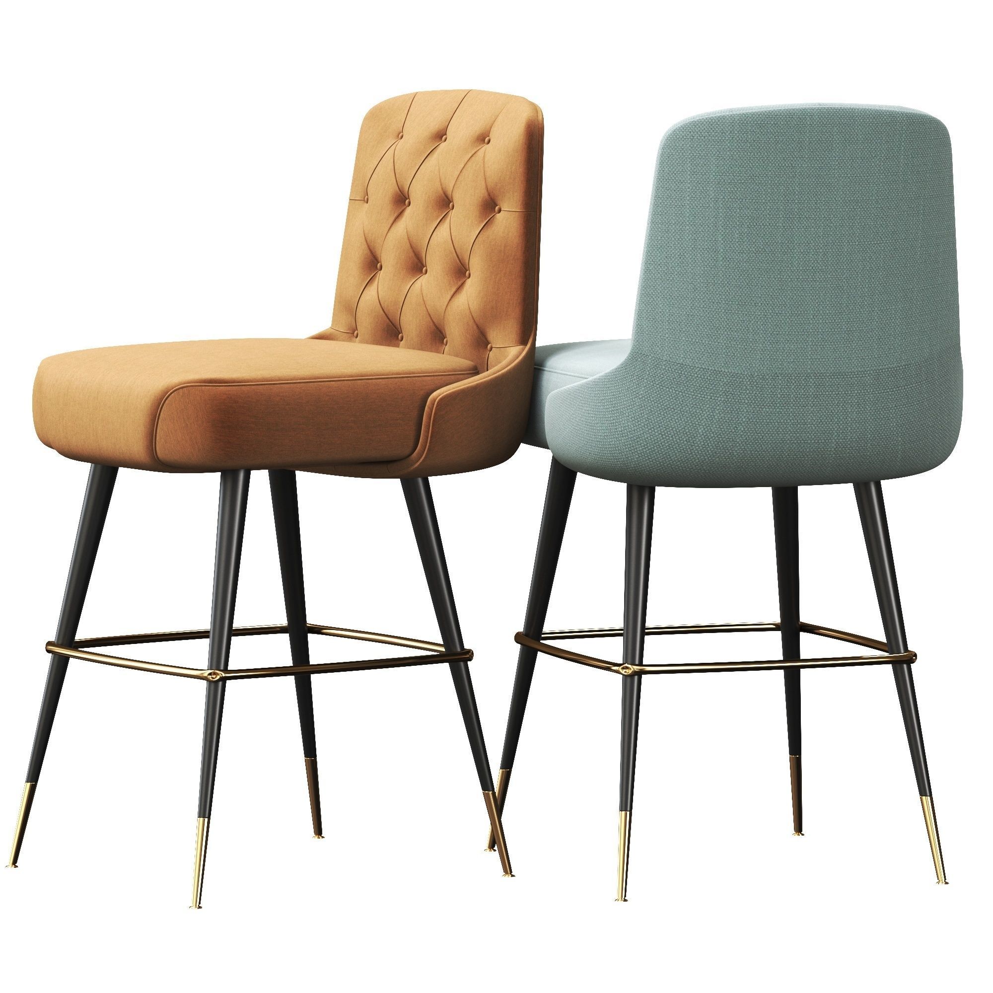 Inner Tufted Bar Stool 3D model_2