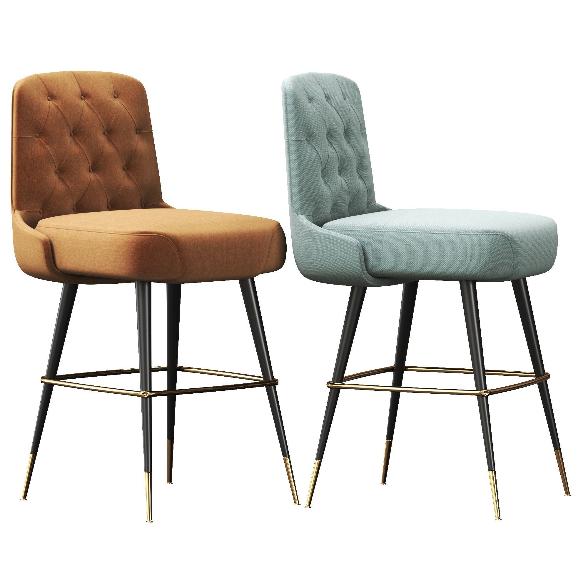 Inner Tufted Bar Stool 3D model_3