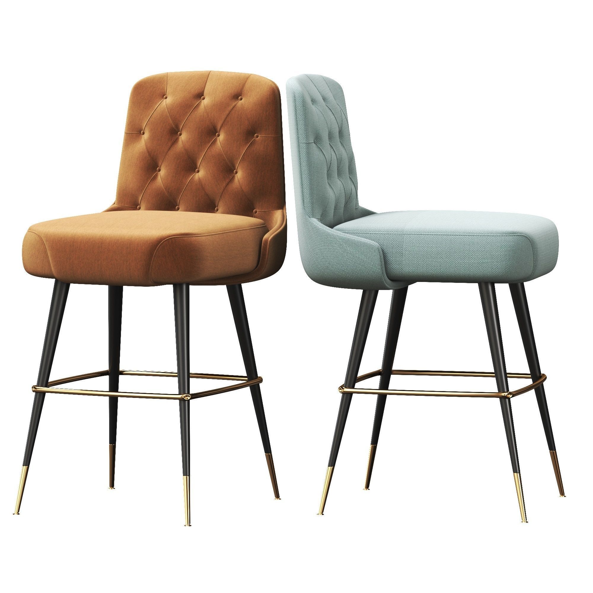 Inner Tufted Bar Stool 3D model_4