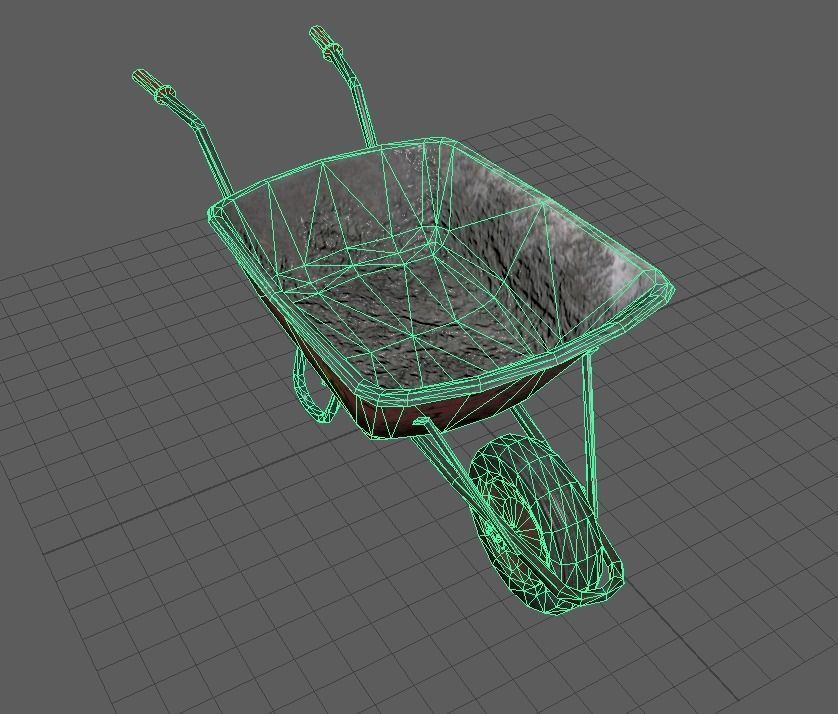 Wheel Barrow Free low-poly 3D model_8