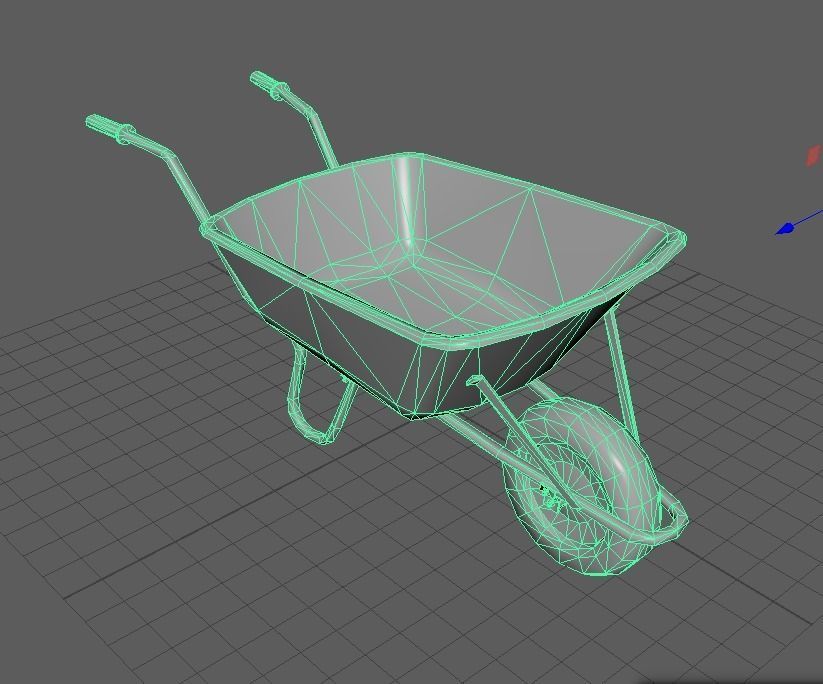 Wheel Barrow Free low-poly 3D model_12
