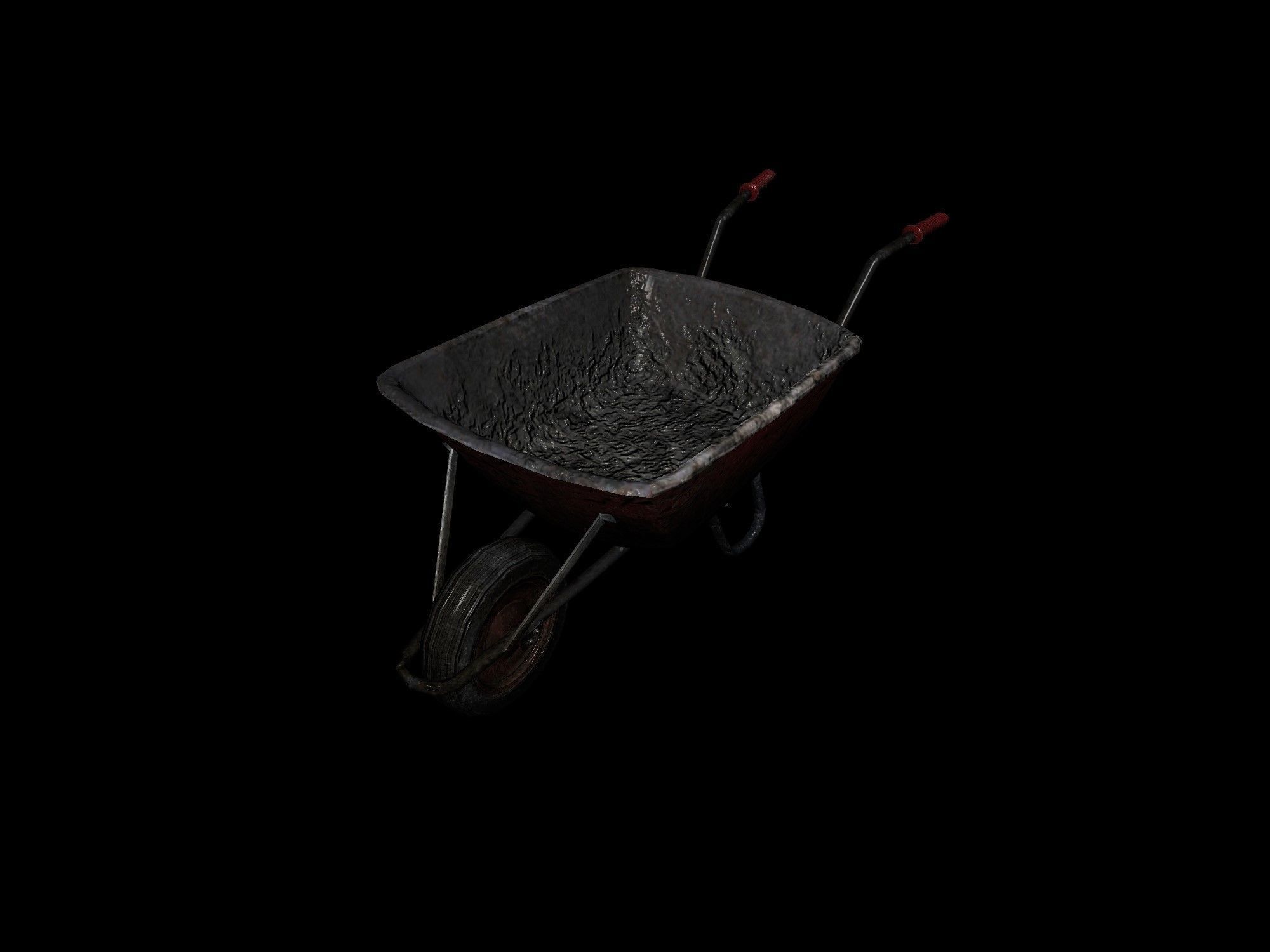 Wheel Barrow Free low-poly 3D model_5