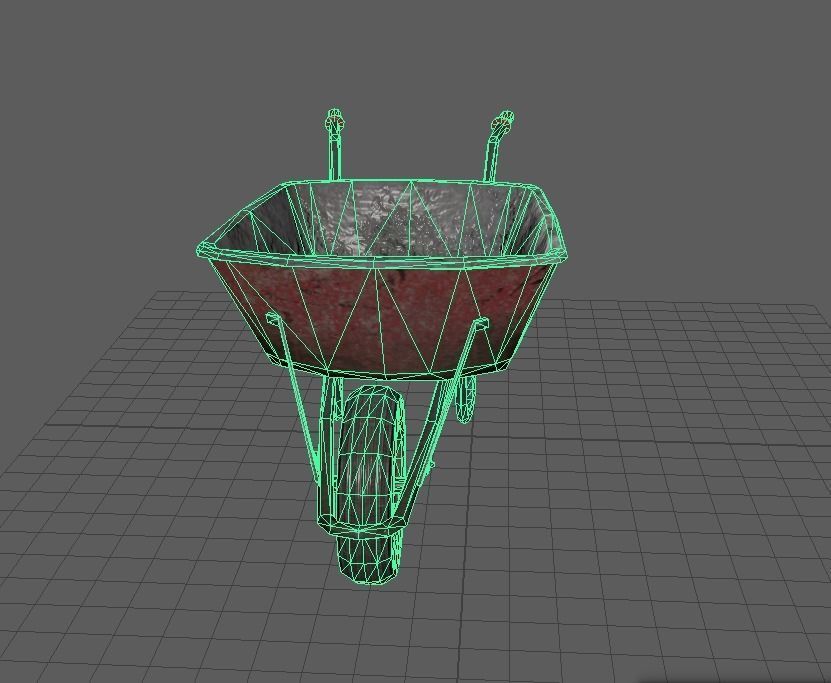Wheel Barrow Free low-poly 3D model_4