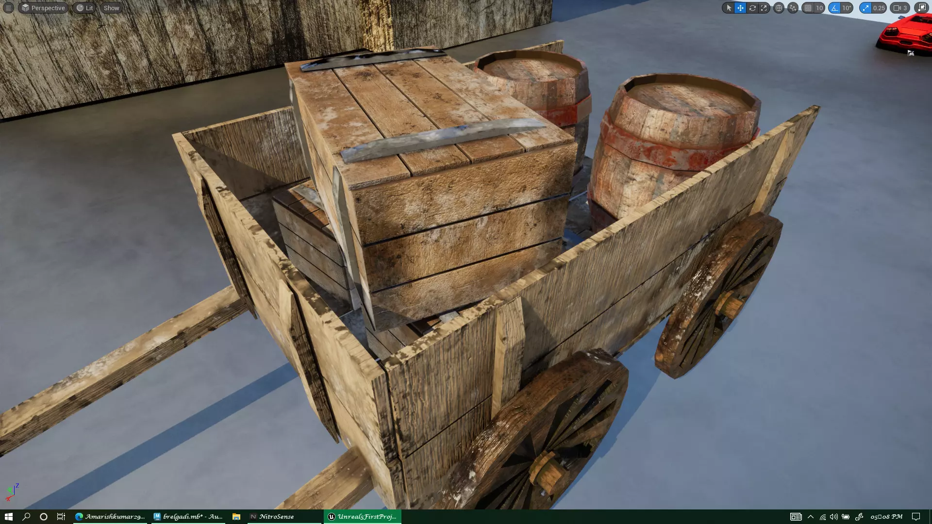 wooden cart 3D model