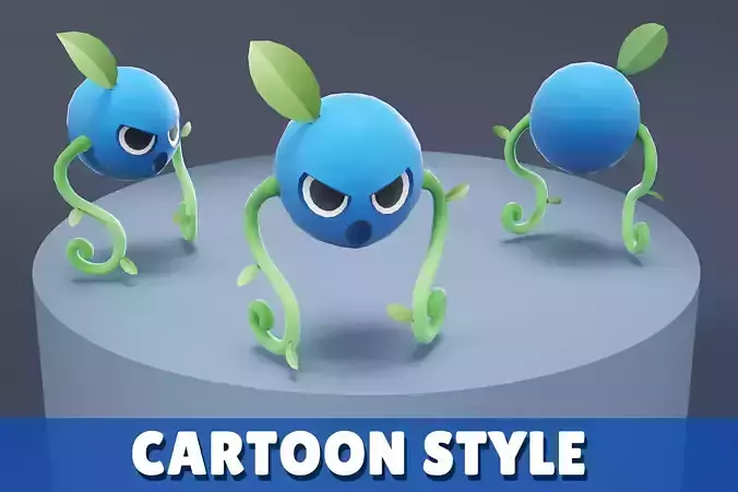 Cartoon Characters - Small Blueberry Warrior