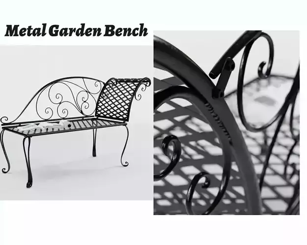 Exterior Metal Garden Bench 