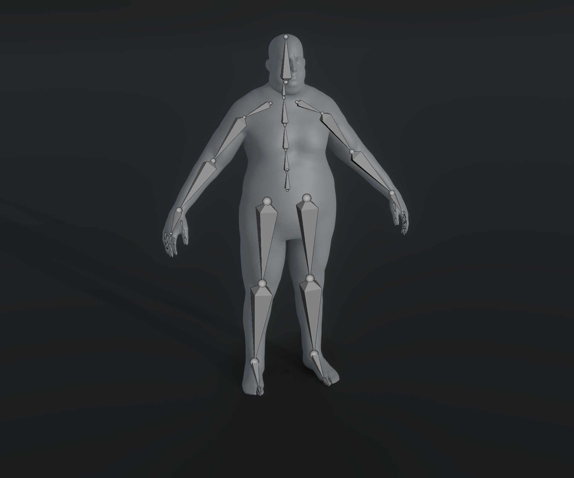 Male Body Fat Base Mesh Animated and Rigged 3D Model 20k Poly Low-poly 3D model_3