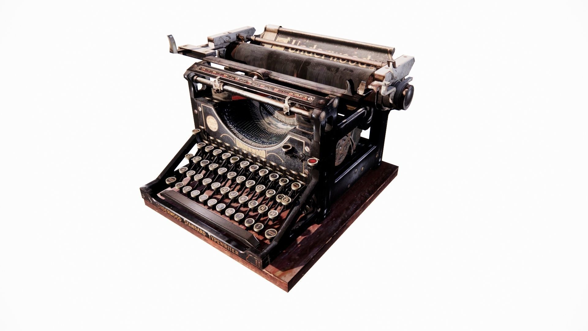 typewriter machine old 3d model 3D model_3