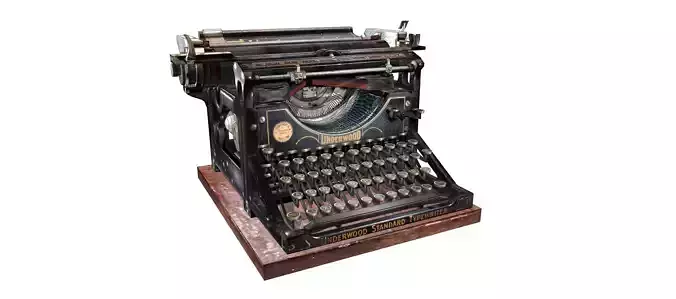 typewriter machine old 3d model 3D model