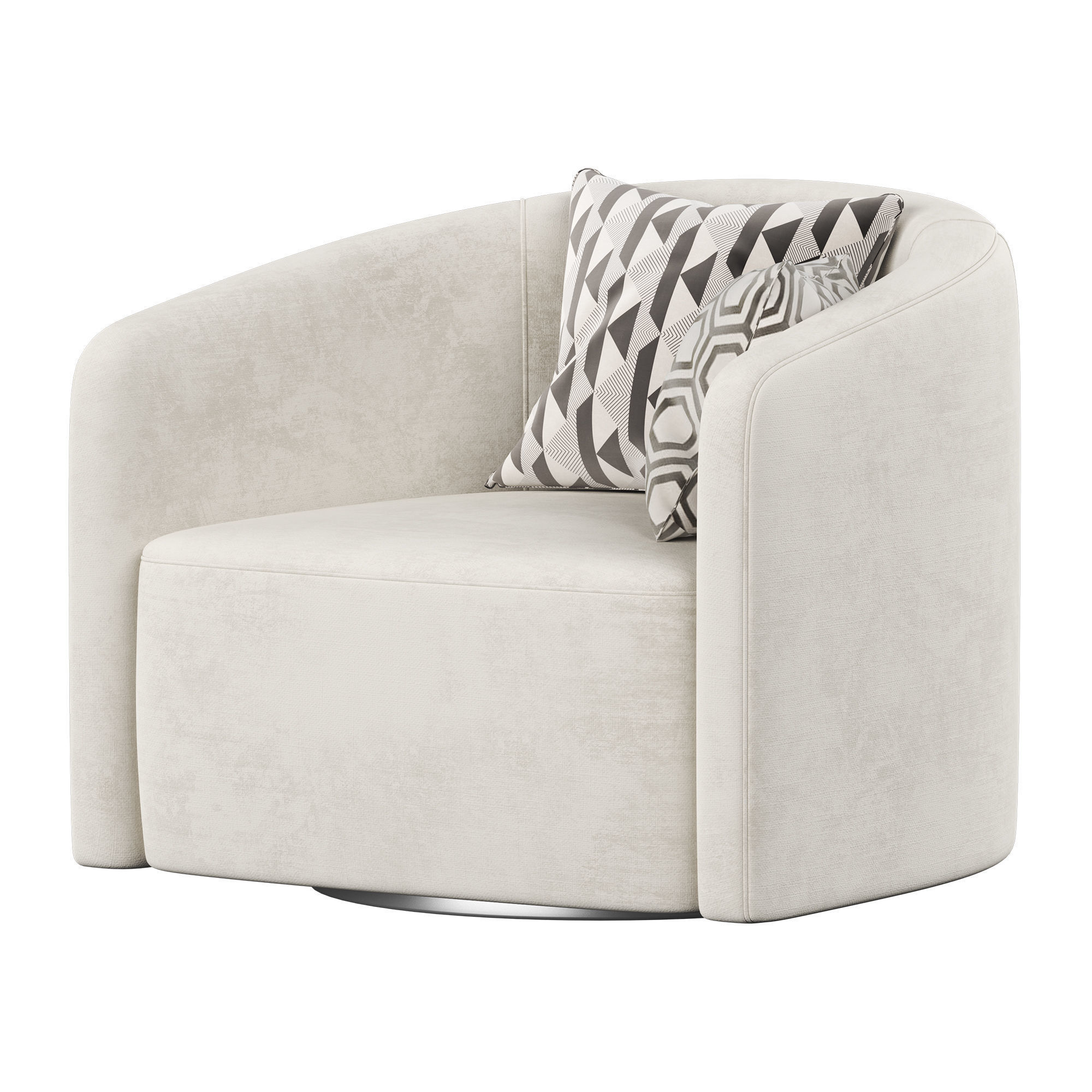 Mila swivel armchair 3D model_1