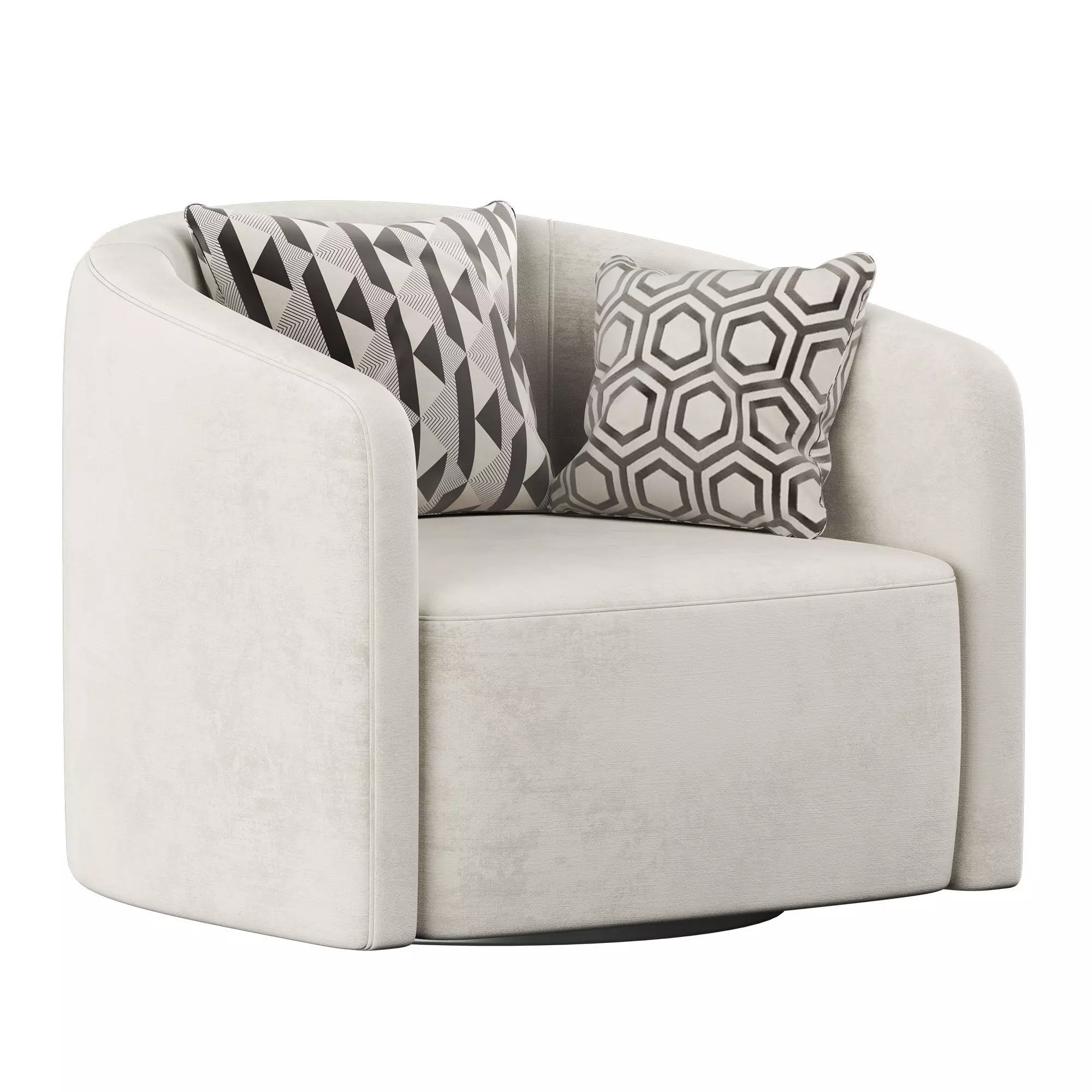 Mila swivel armchair 3D model_0
