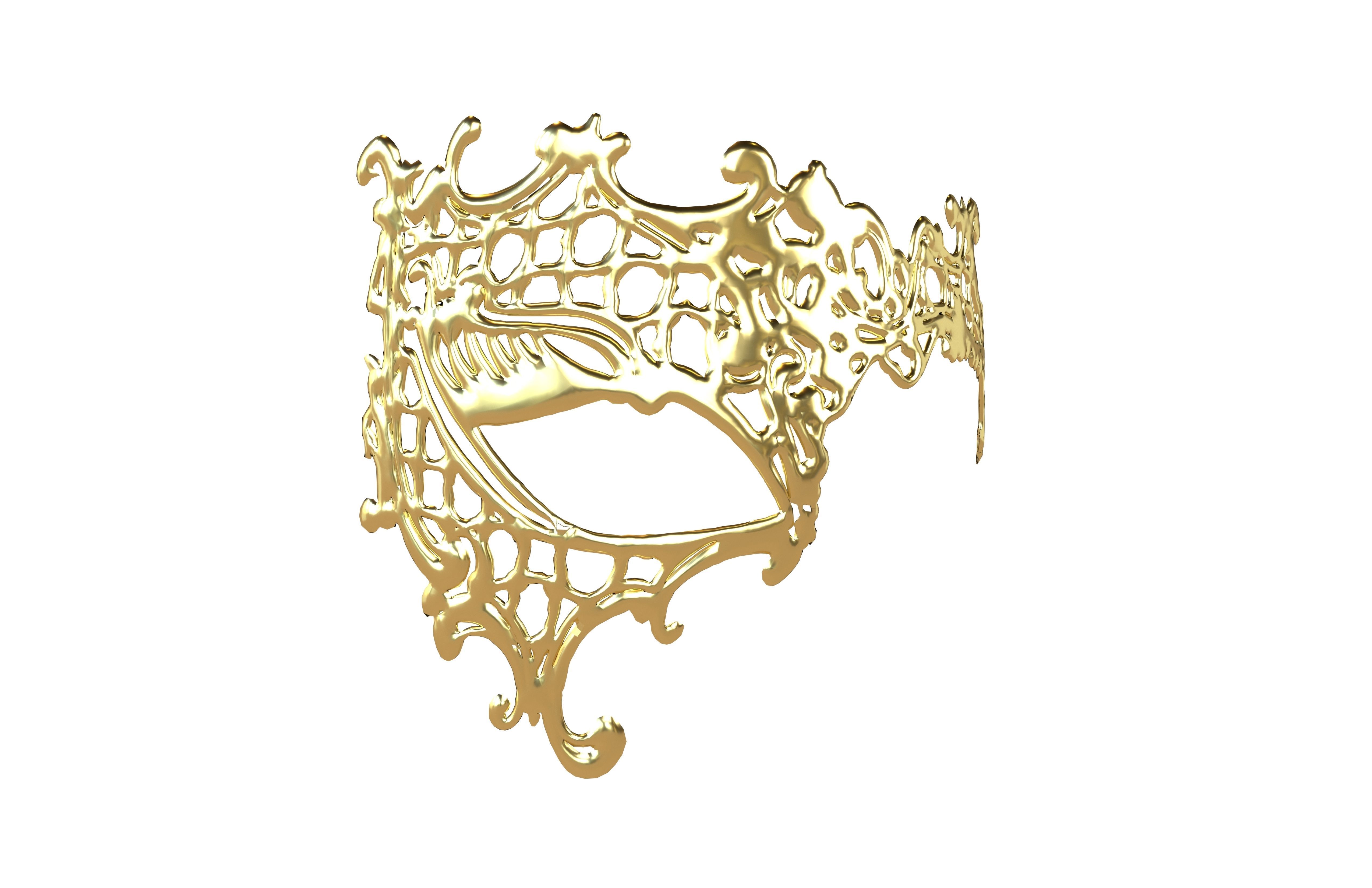 Venetian Metal Mask v1 001 Low-poly 3D model_1