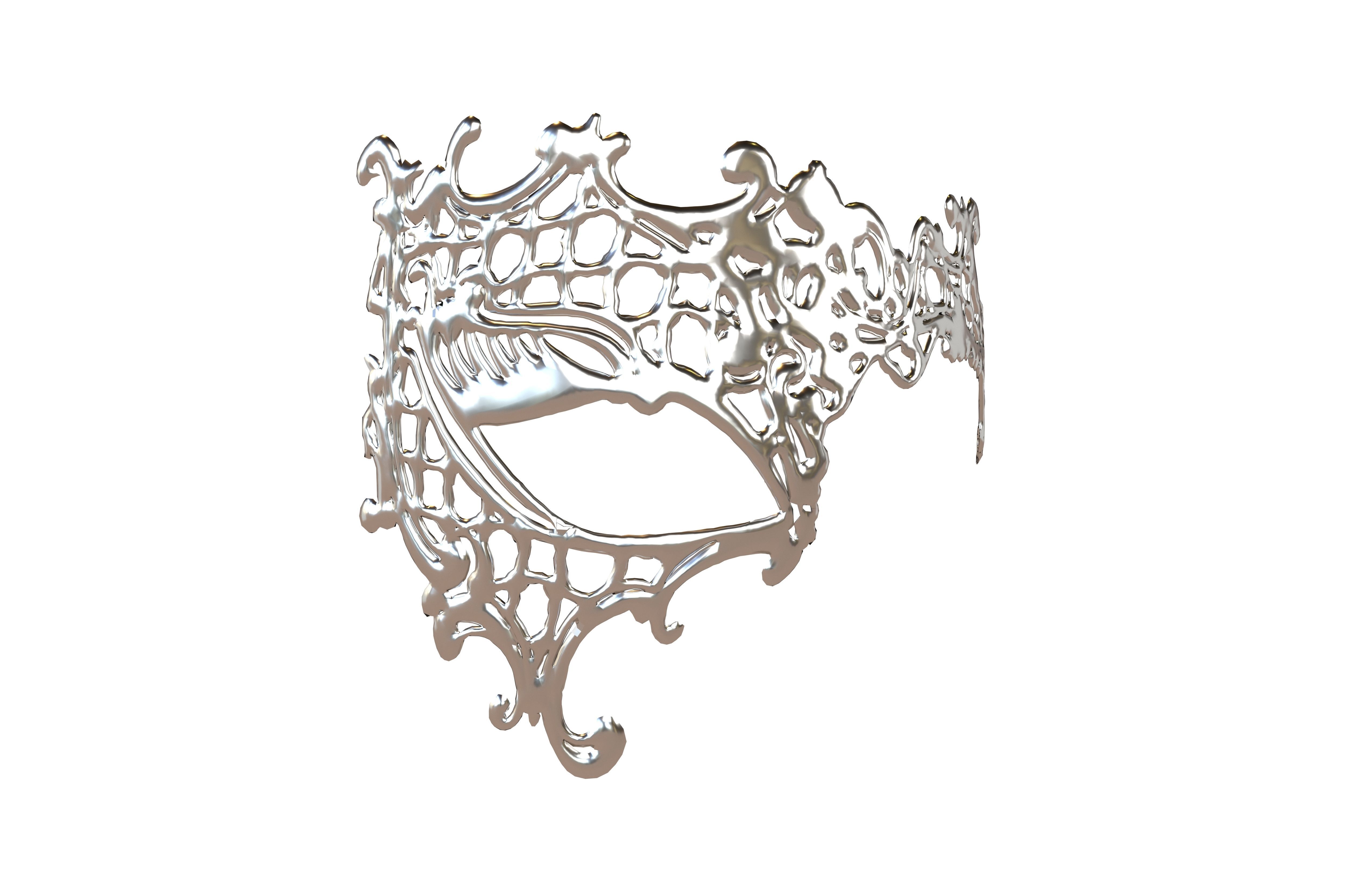 Venetian Metal Mask v1 004 Low-poly 3D model_1