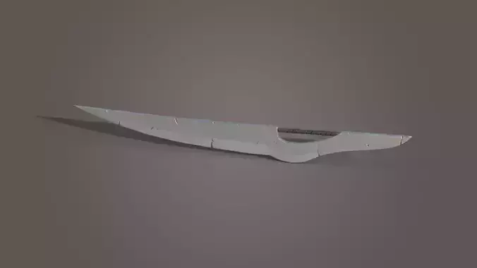 Low poly long bladed sword
