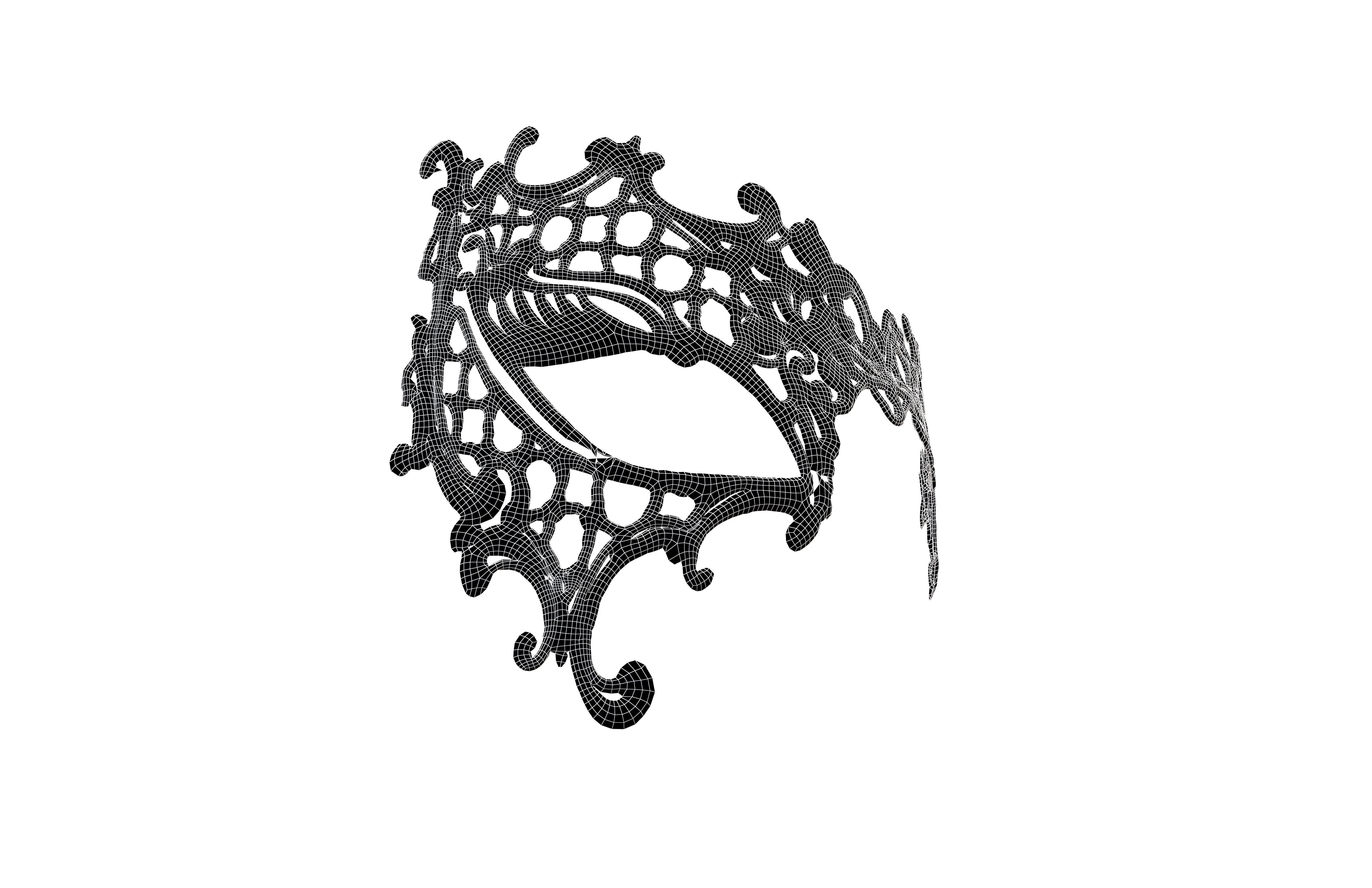 Venetian Metal Mask v1 007 Low-poly 3D model_6
