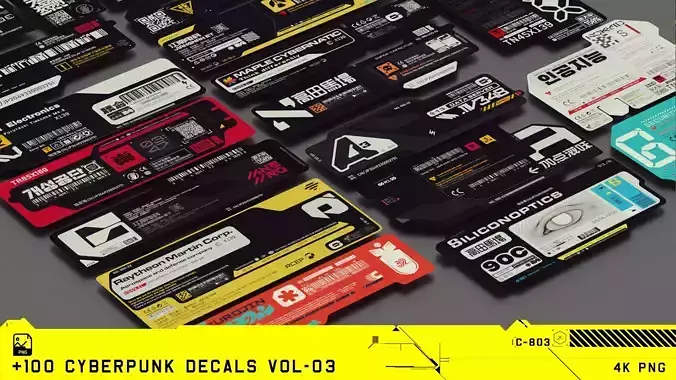 Epic Cyberpunk Decals Vol 3 Texture Epic Cyberpunk Decals Vol 3 Texture