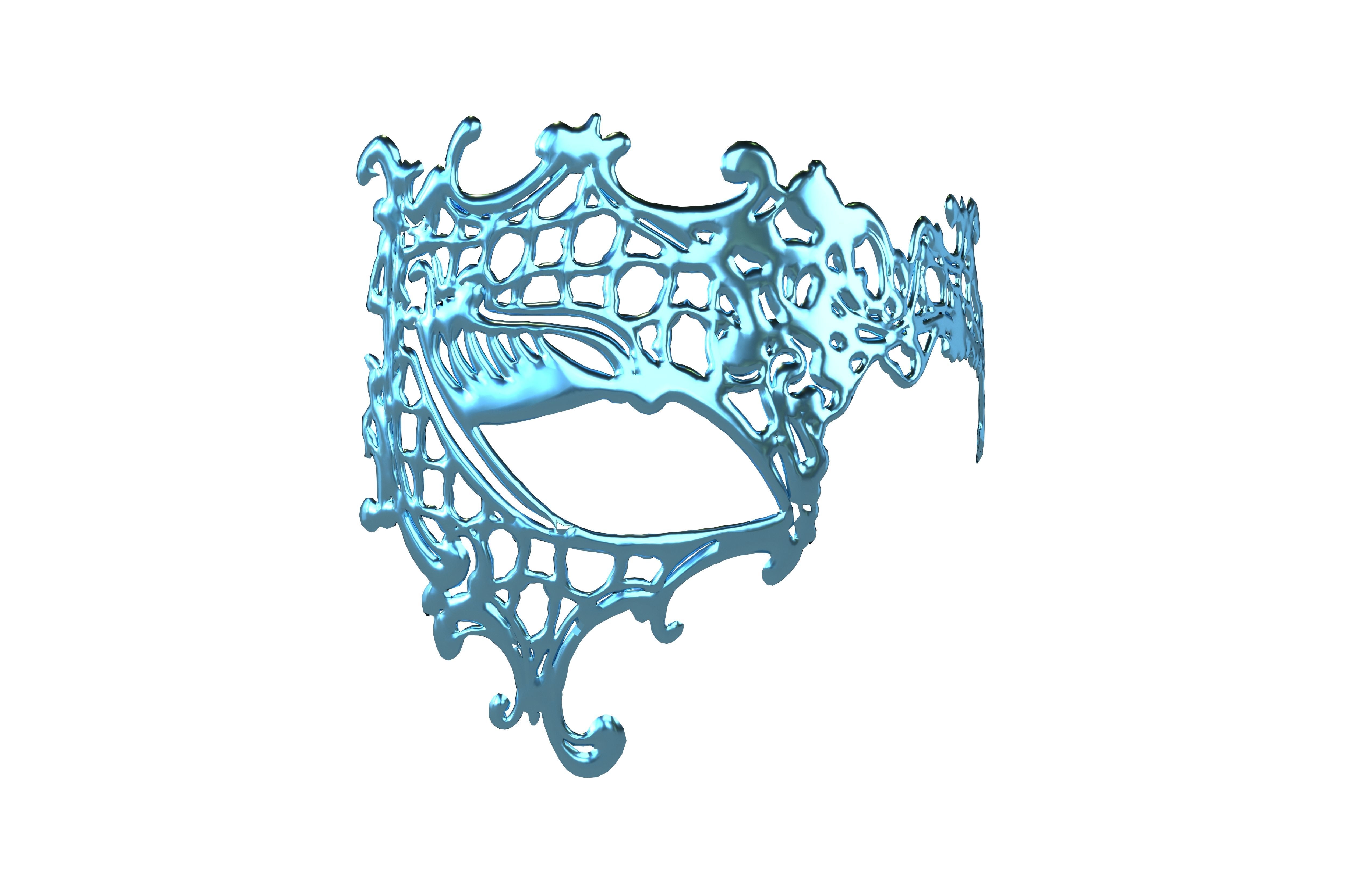 Venetian Metal Mask v1 008 Low-poly 3D model_1