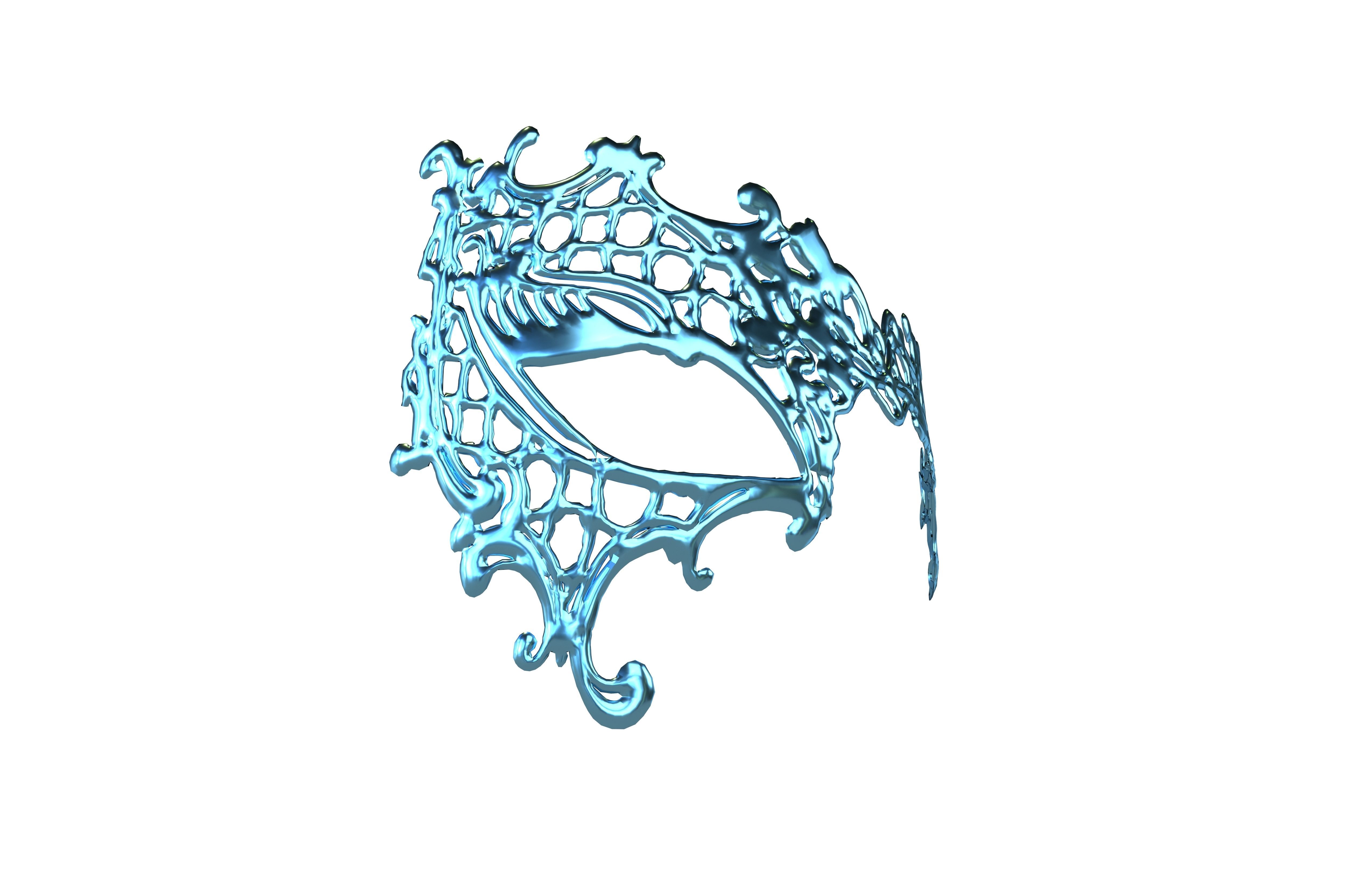 Venetian Metal Mask v1 008 Low-poly 3D model_3
