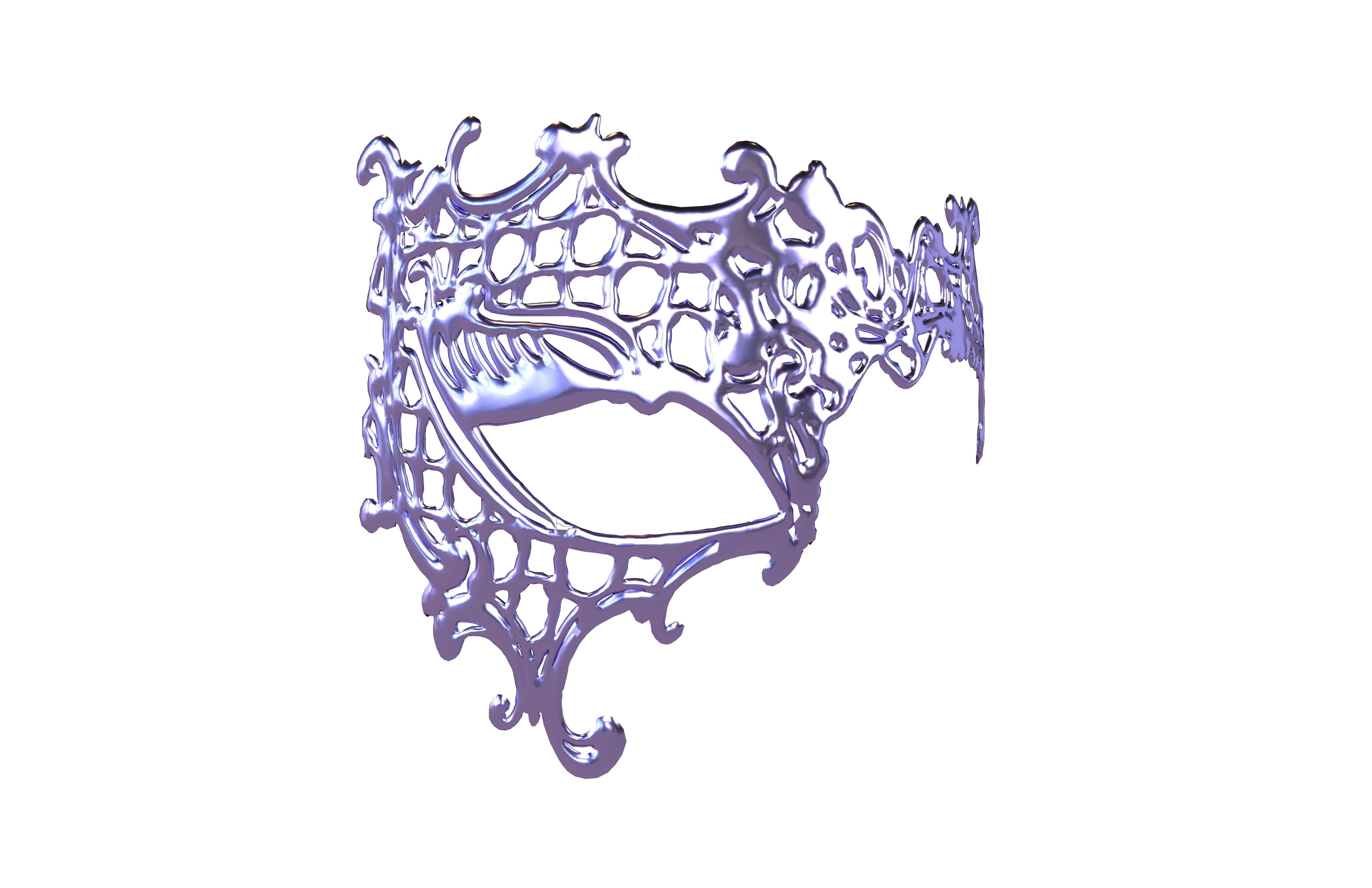 Venetian Metal Mask v1 009 Low-poly 3D model_1