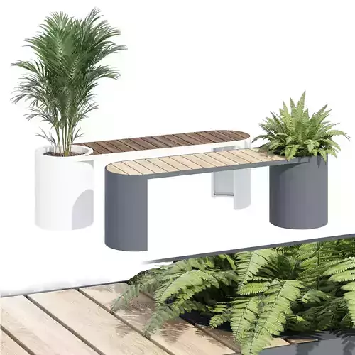 Kylen Outdoor Bench 3D model