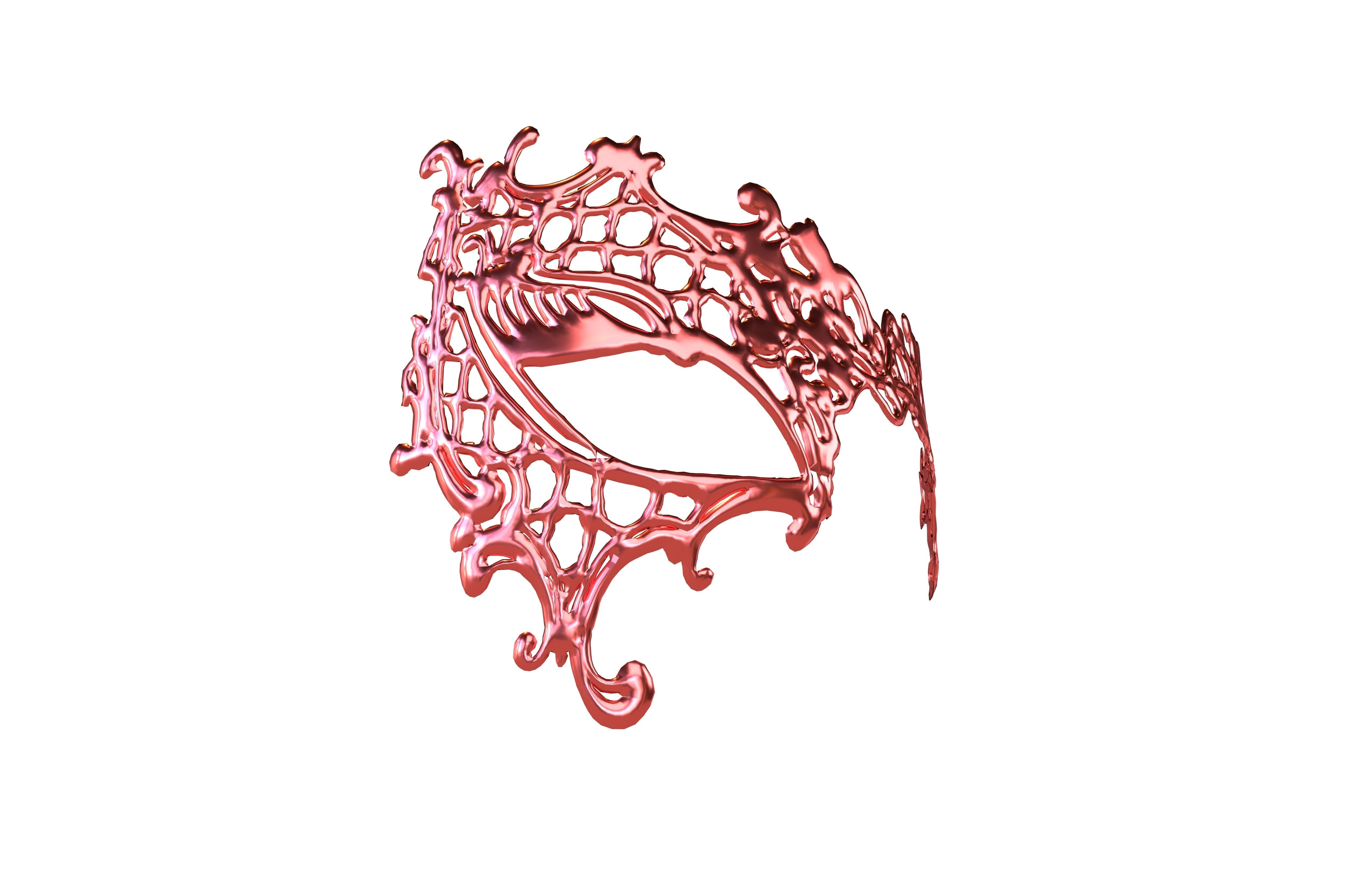 Venetian Metal Mask v1 011 Low-poly 3D model_3